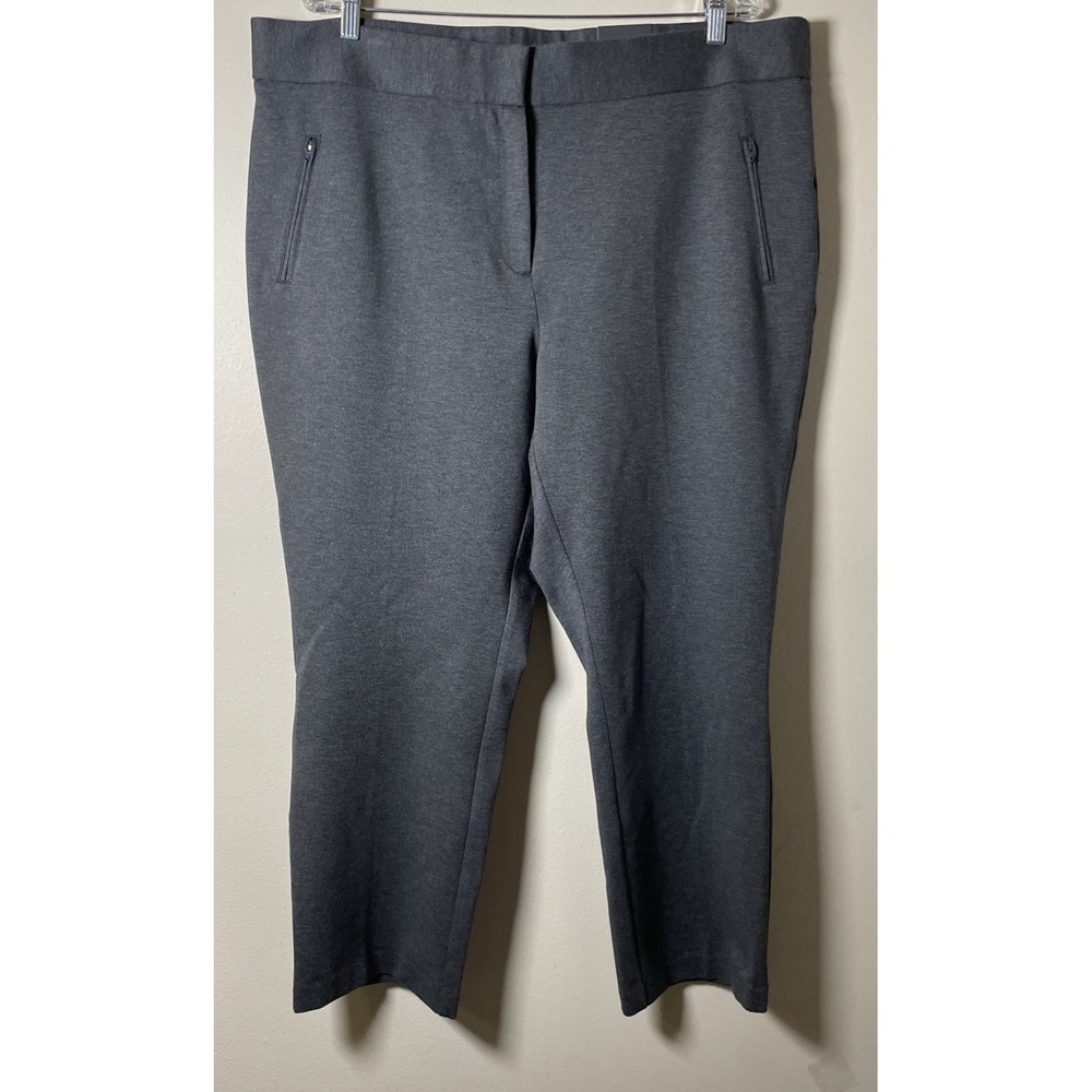 Worthington Gray Ultra Stretch Ponte Skinny Cropped Pants Women's 18 NWT